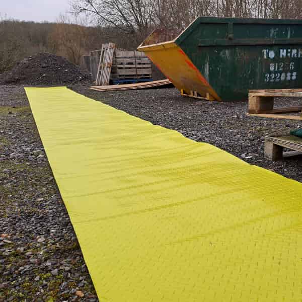 2mm Thick Durable Anti Slip Diamond Pattern Yellow Site Mat 