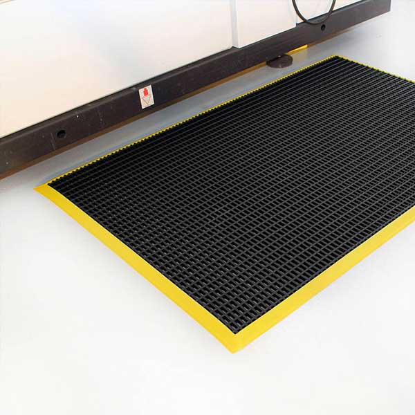 Vinyl Workshop Matting with Open Grid & Edge Protection