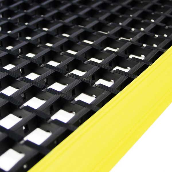 Vinyl Workshop Matting with Open Grid & Edge Protection