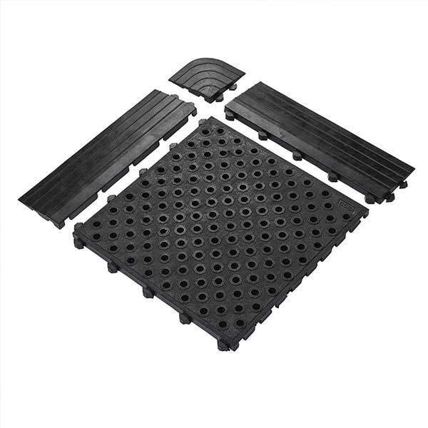 Heavy Duty Slip Resistant Work Mat Tile with Accessories