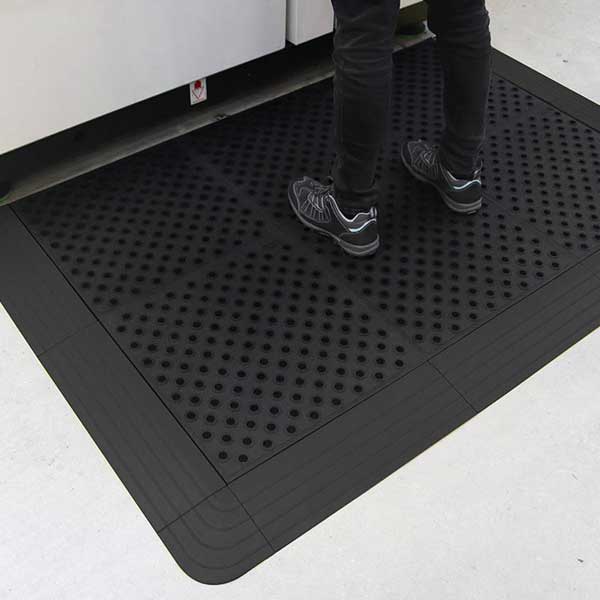 Heavy Duty Slip Resistant Work Mat Tile with Accessories